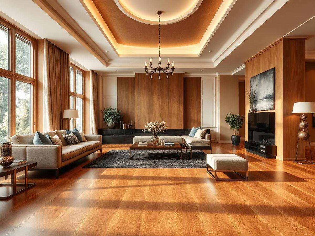 Wooden flooring interior